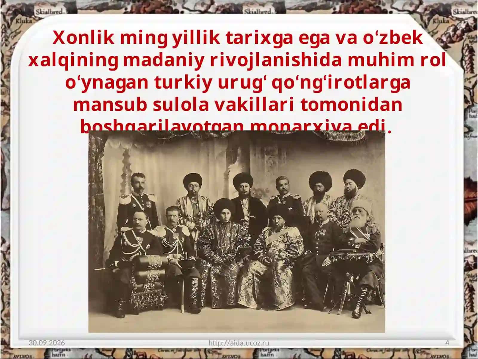 XIX asr oxiri – XX asr boshlarida Xiva xonligining davlat tuzumi va ijtimoiy-iqtisodiy ahvoli 4