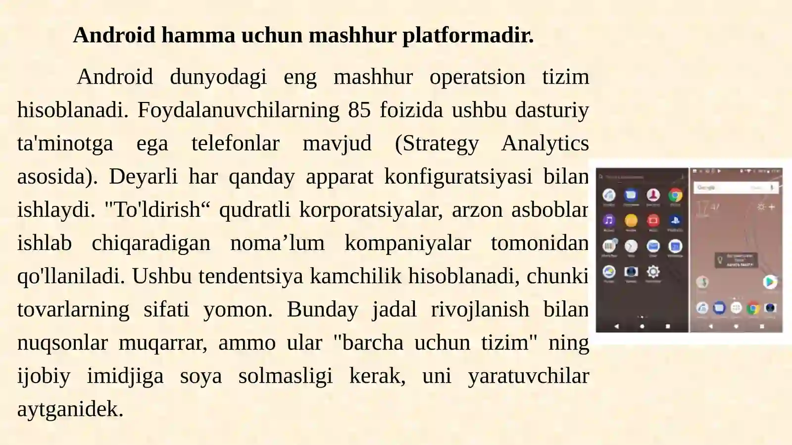 Android operatsion tizim haqida tushuncha 4