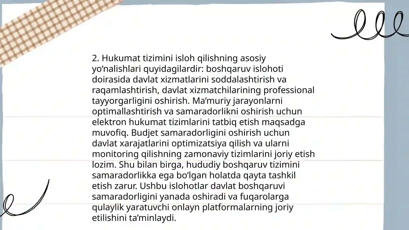 Mustallik yillarda davlat boshqaruvi tizimida amalga oshirilgan islohotlar 4