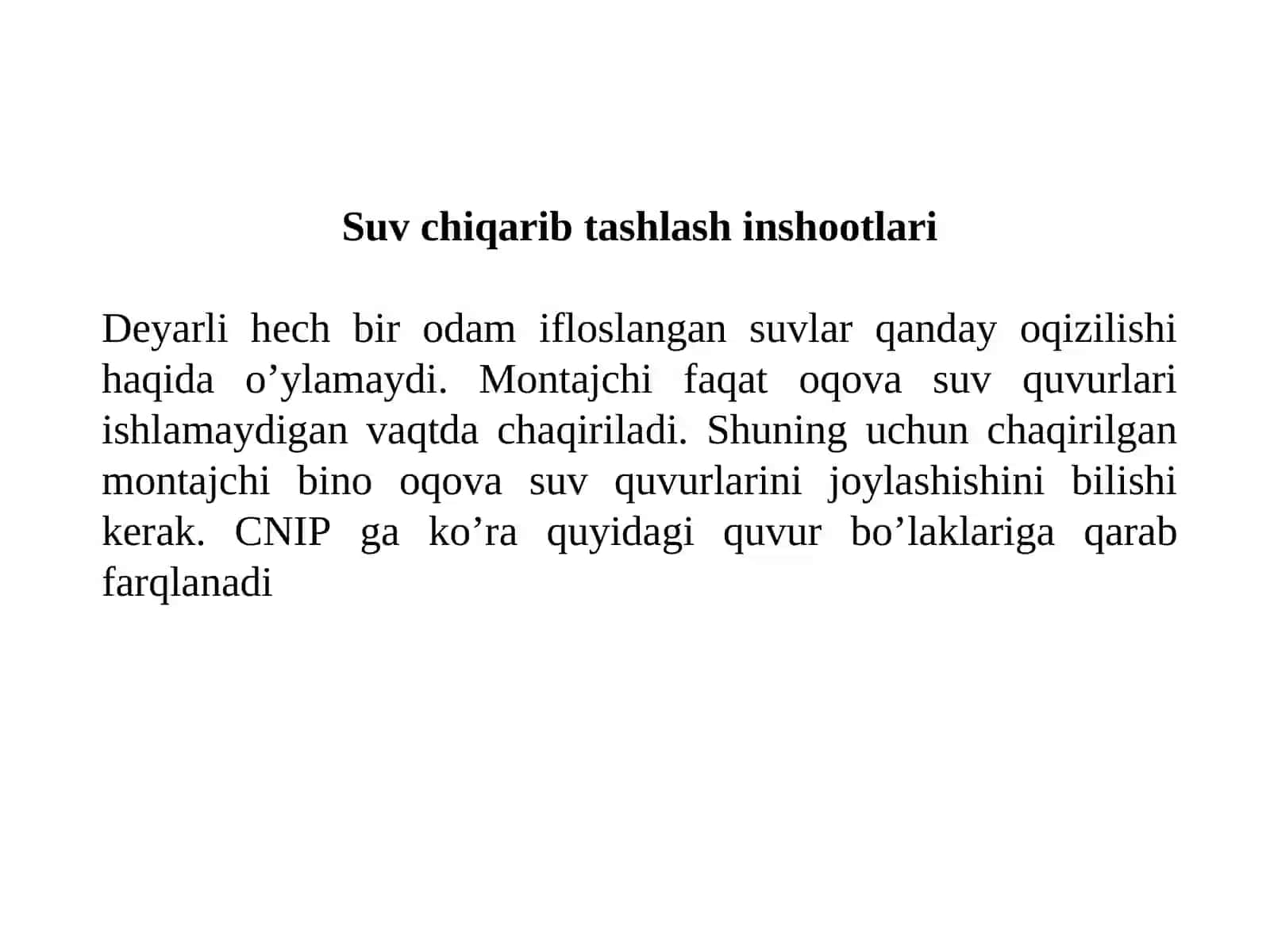 Ichki kanalizatsiya tarmog`i va sanitar-texnik jihozlari 4