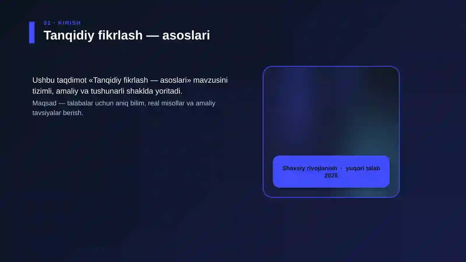 Tanqidiy fikrlash — asoslari 4