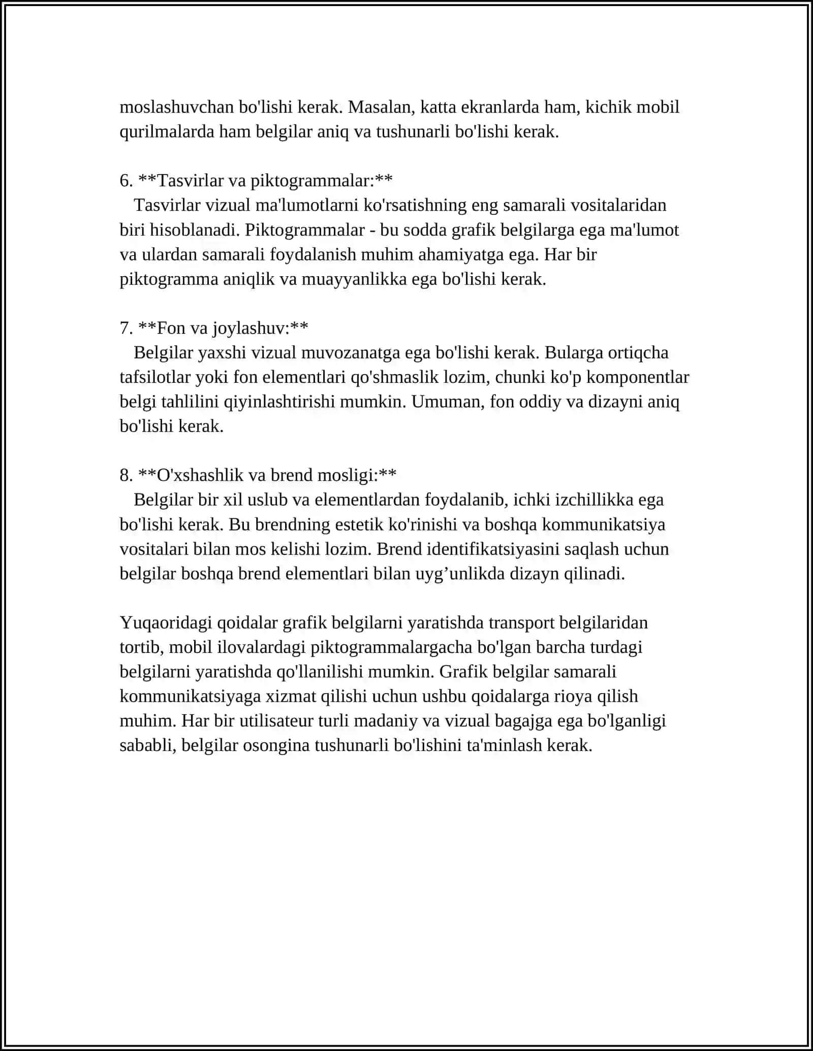 BO‘LIMLARDAGI MATERIALLARNING GRAFIK BELGILANISHI 4