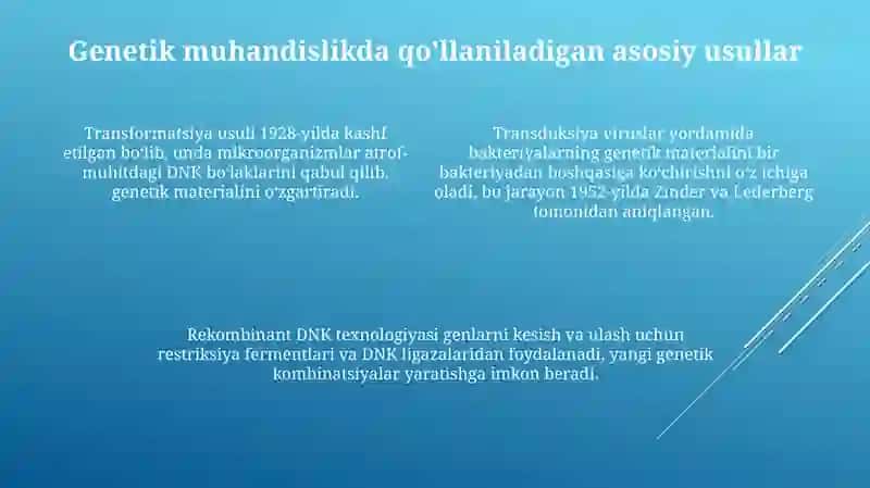 Mikroorganizmlarning gen muhandisligida ahamiyati 4