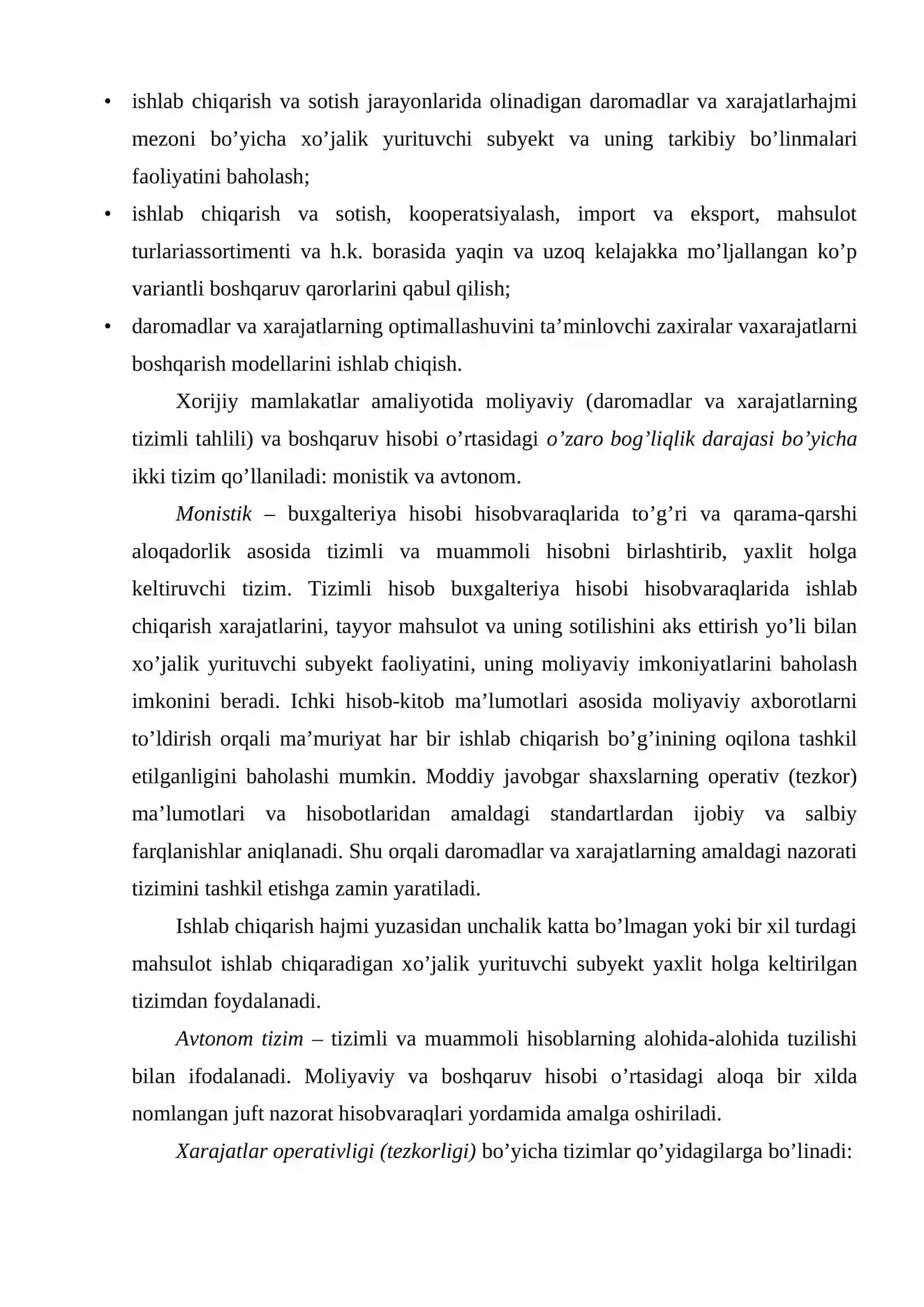 Boshqaruv hisobini tashkil etish tizimlari 4