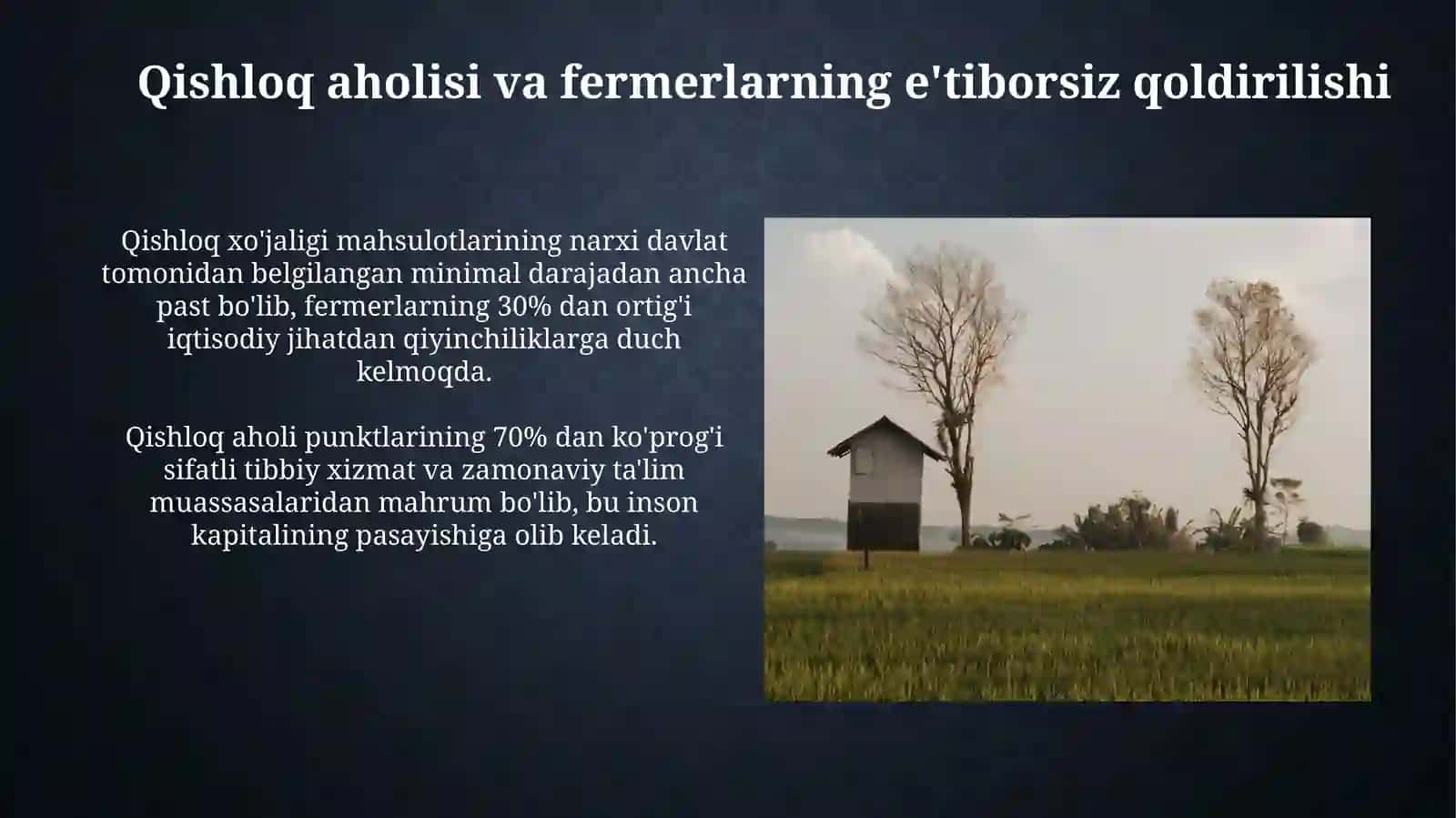 Qishloq Aholisi va Fermerlarning E’tiborsiz Qoldirilishi 4