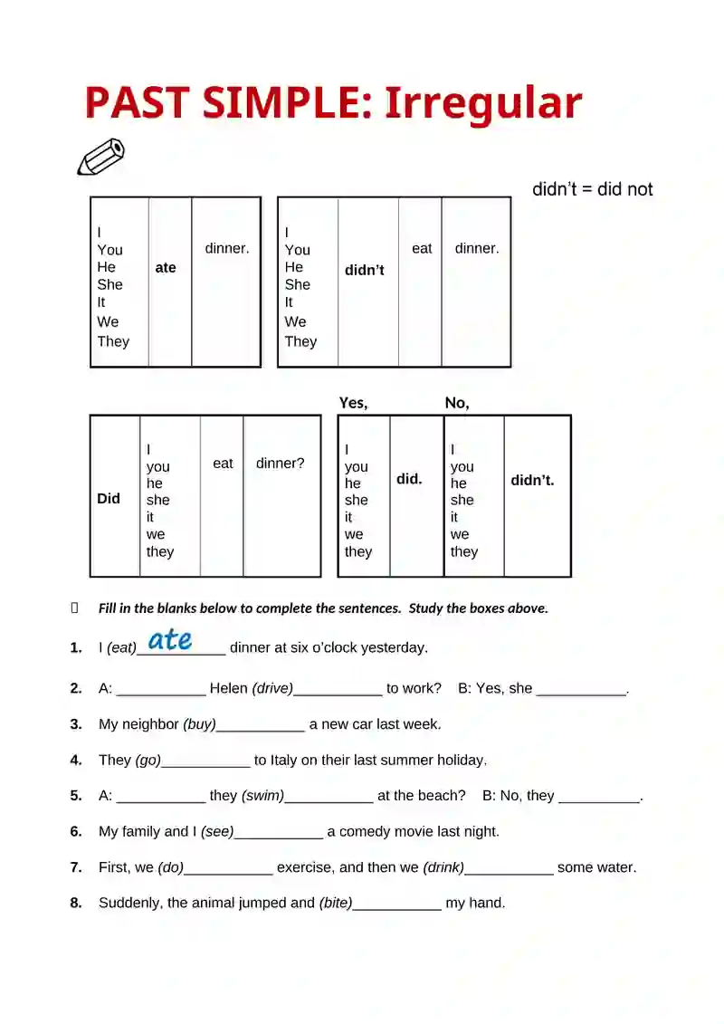 THEME:PAST SIMPLE TENSE 4