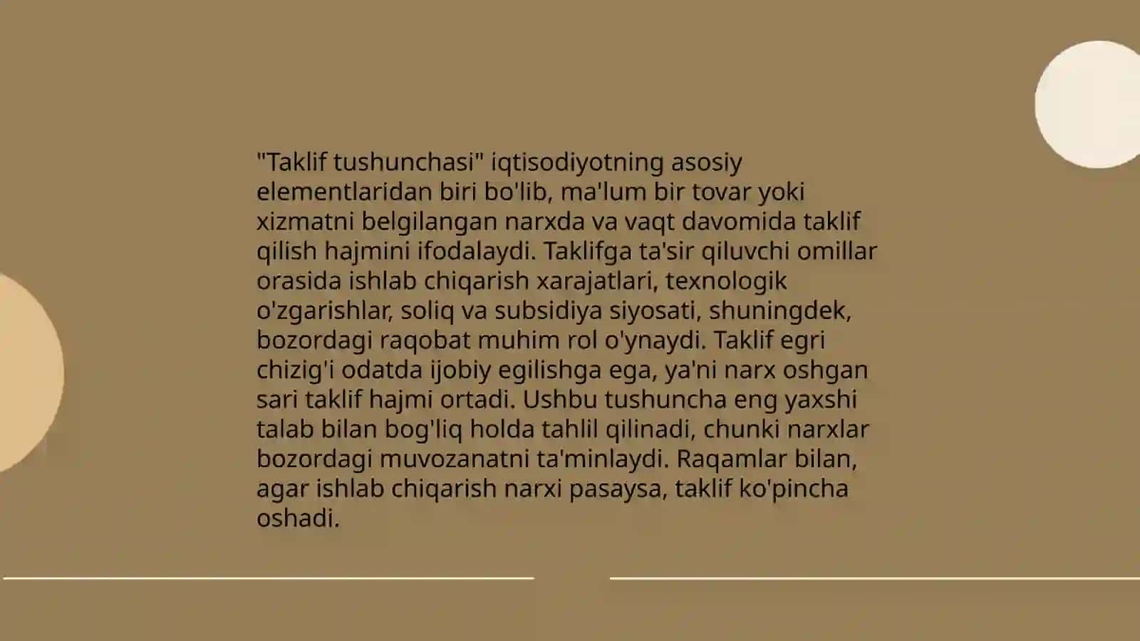 Talab va taklif nazariyasi.Bozor muvozanati 4
