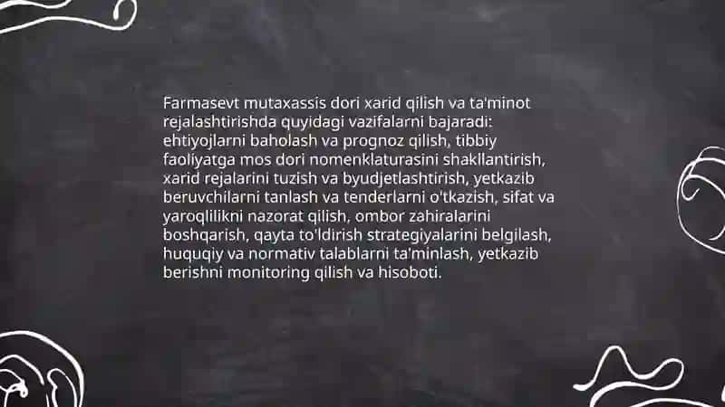 Farmasevt mutaxassisning dori ta'minoti tizimidagi roli 4