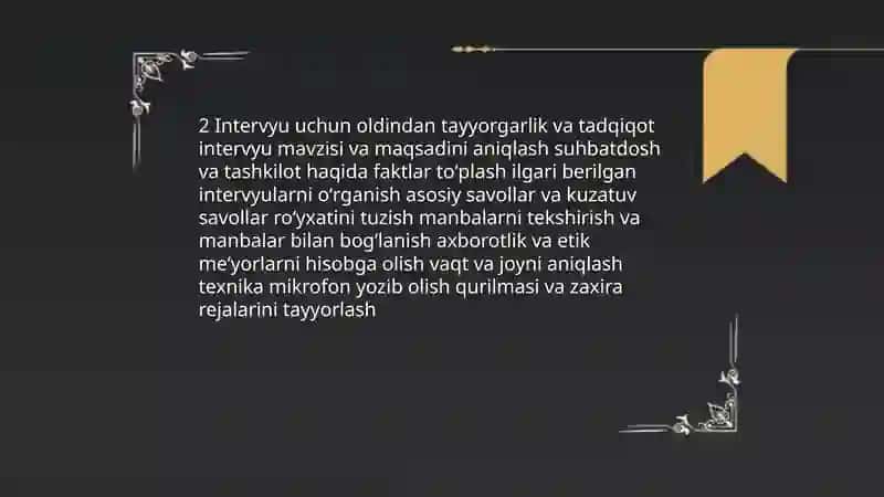 Intervyu olish va intervyu berish qoidalari 4