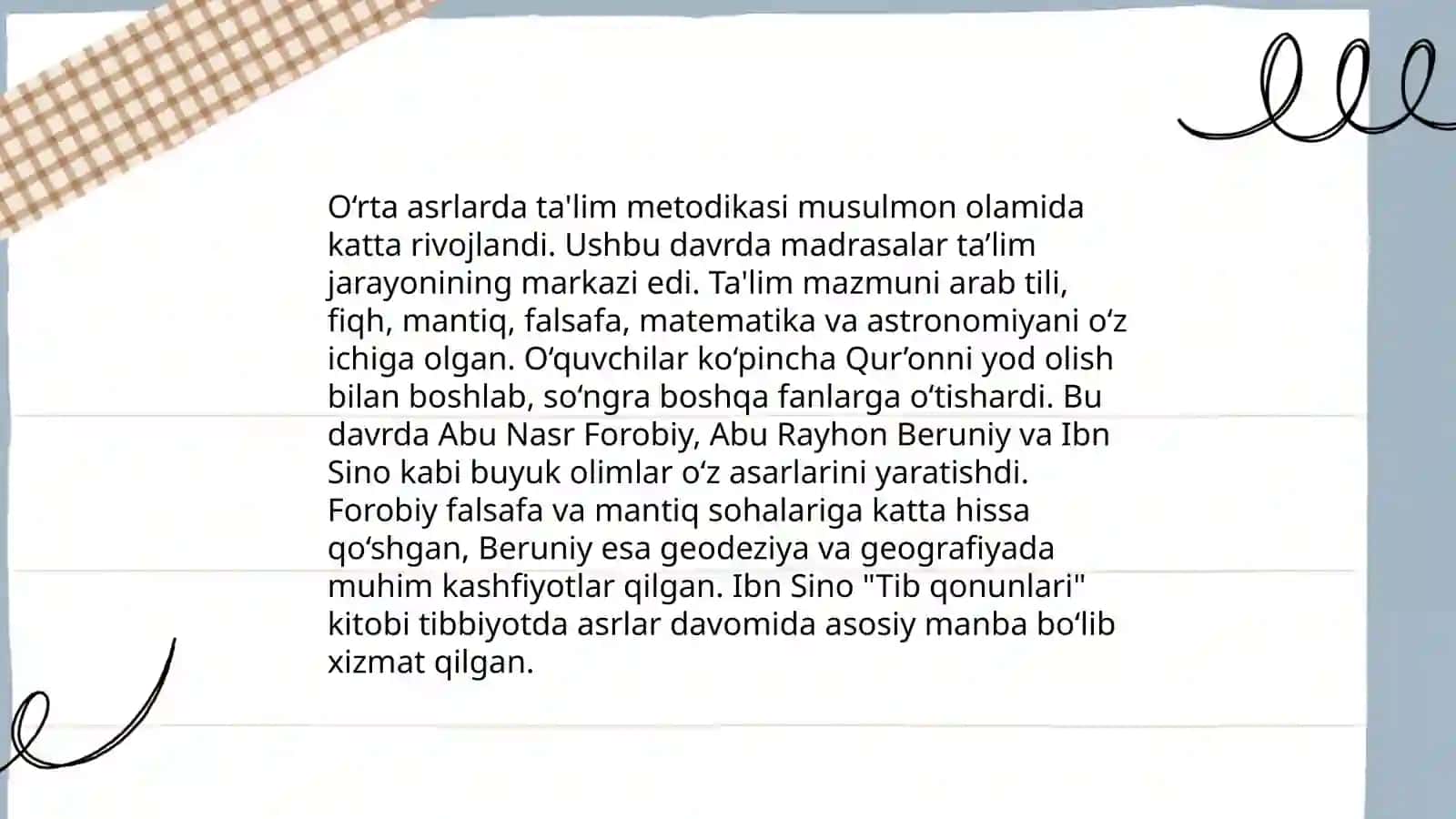 Turli zamon va makonlarda yaratilgan ta'lim berish kansepsiyasi 4