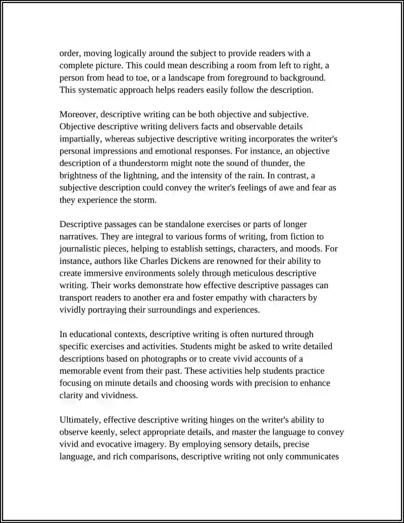 Descriptive Writing Activities 4