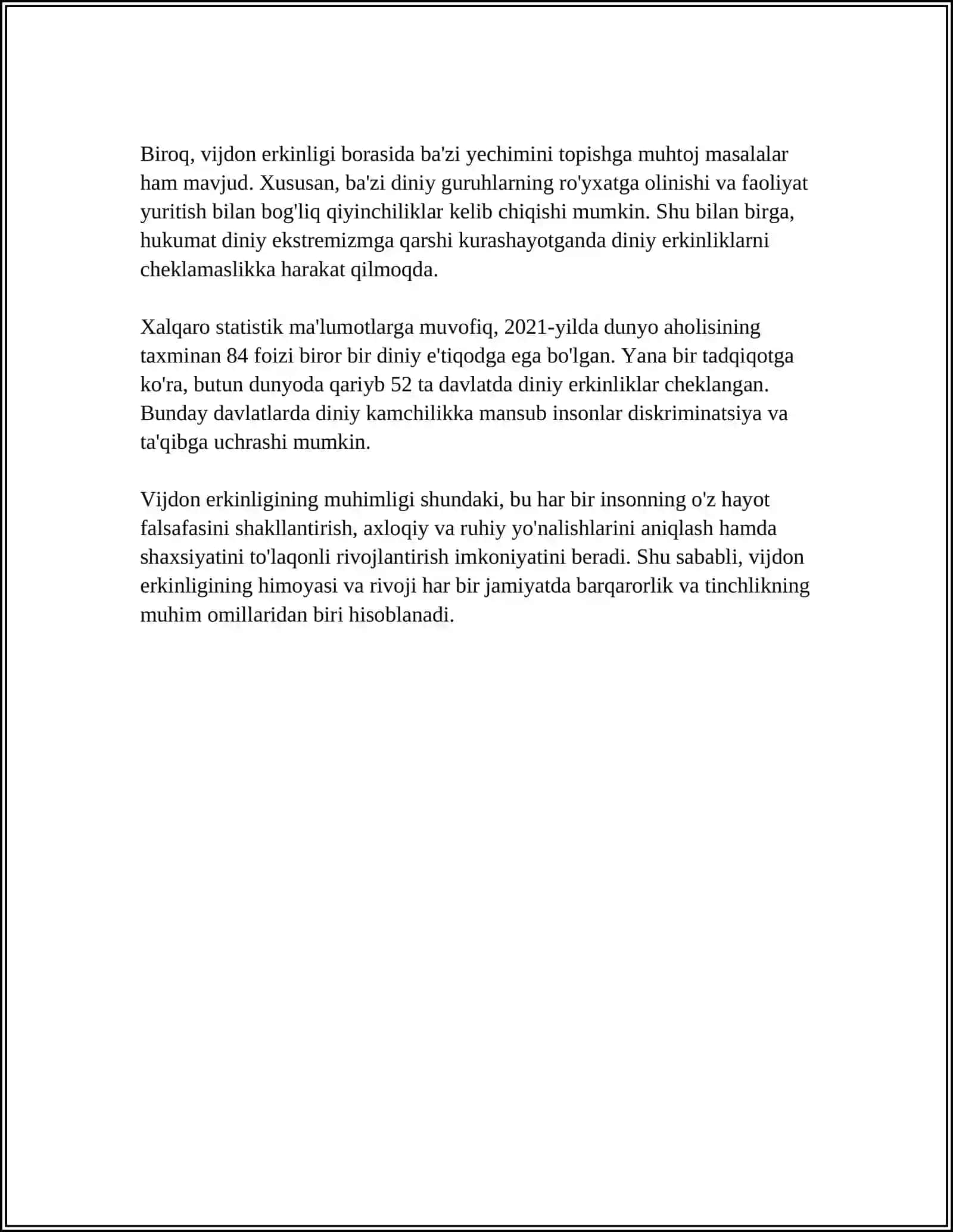 Vijdon erkinligi tushunchasi 4