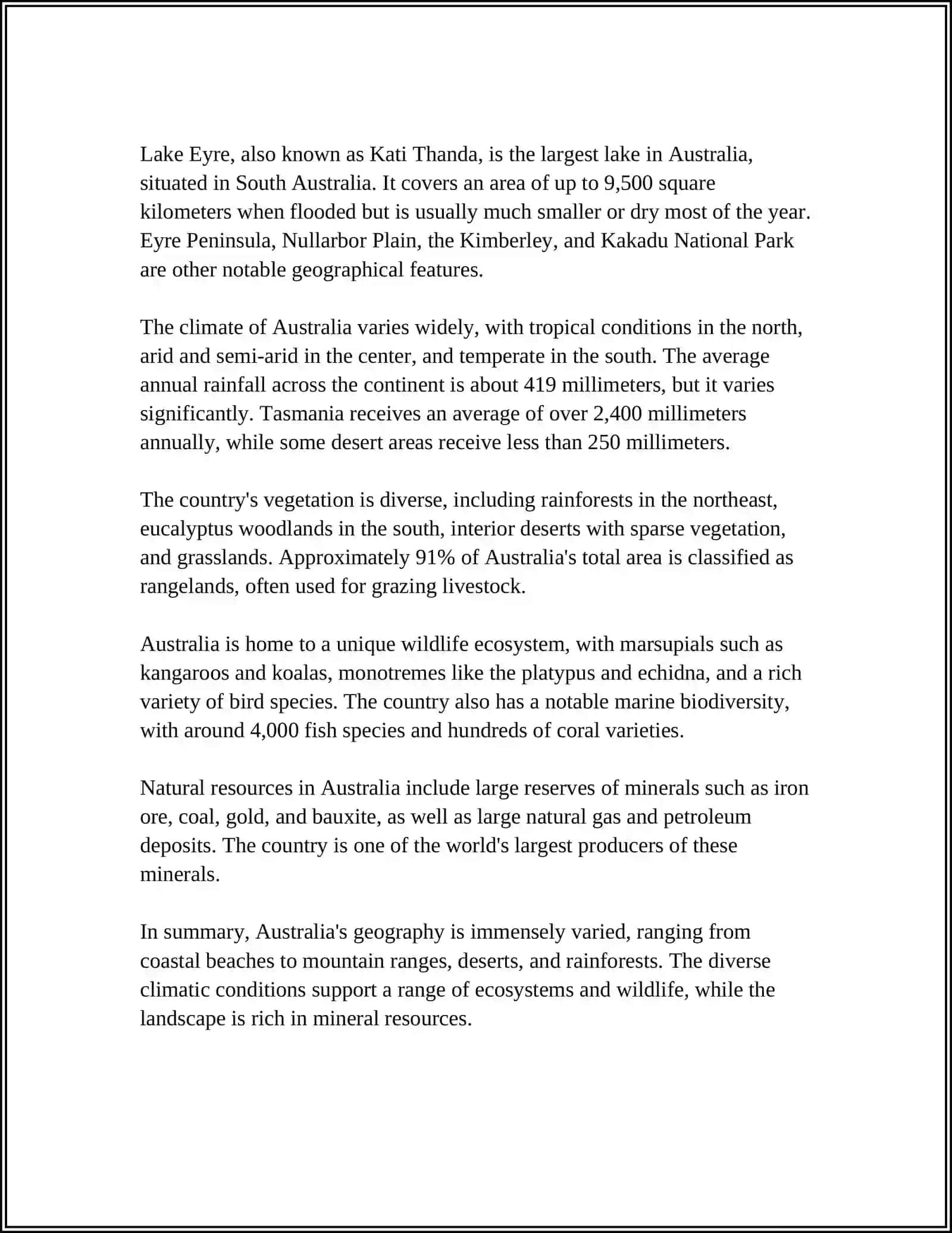 INFORMATION ABOUT AUSTRALIA 4