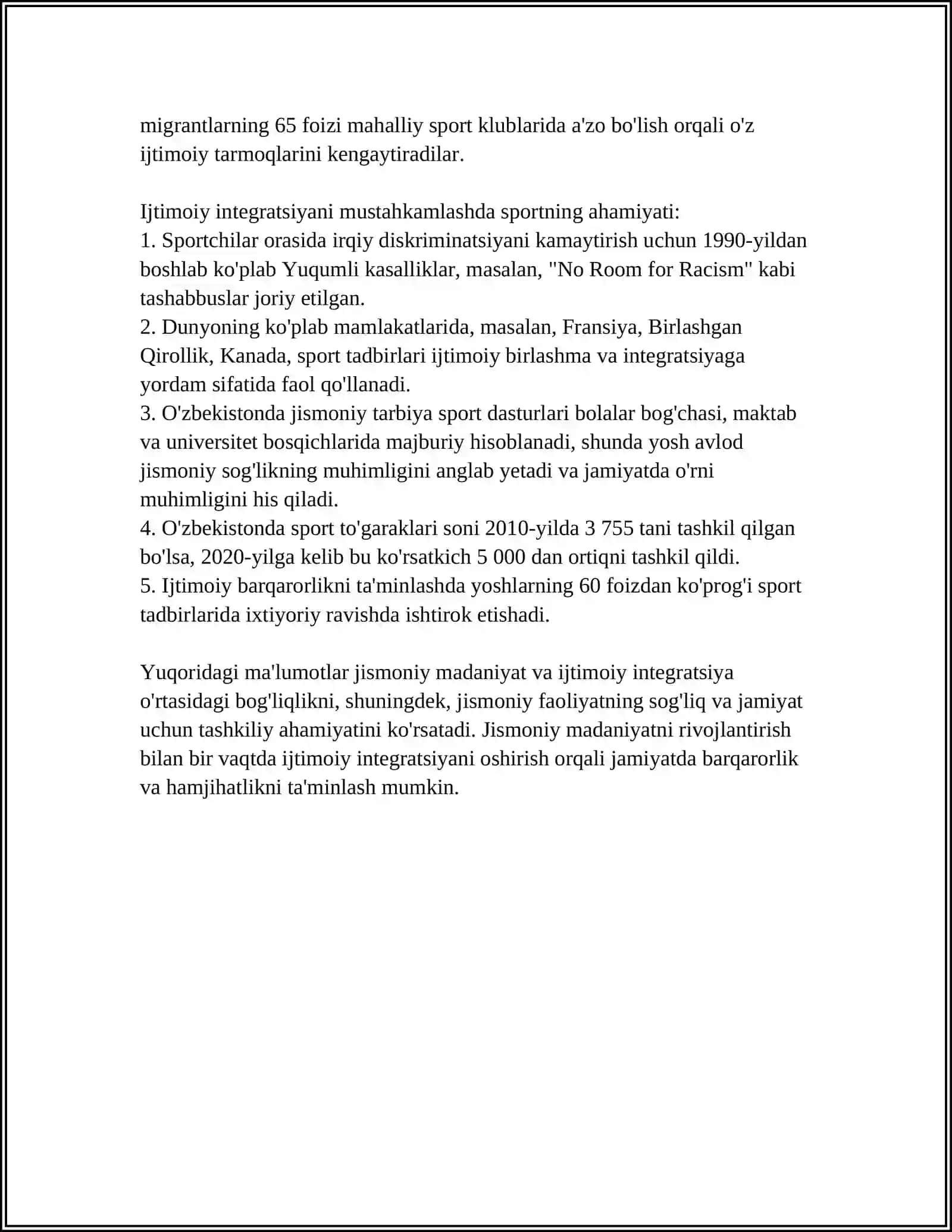 Jismoniy madaniyatning ishtimoiy va oziga xos funktsiyalari 4