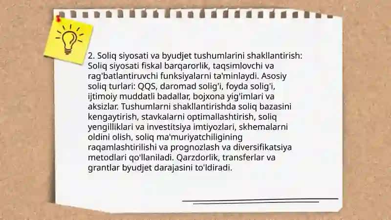 Davlat byudjetining shakllanishi va taqsimlanish xususiyatlari 4