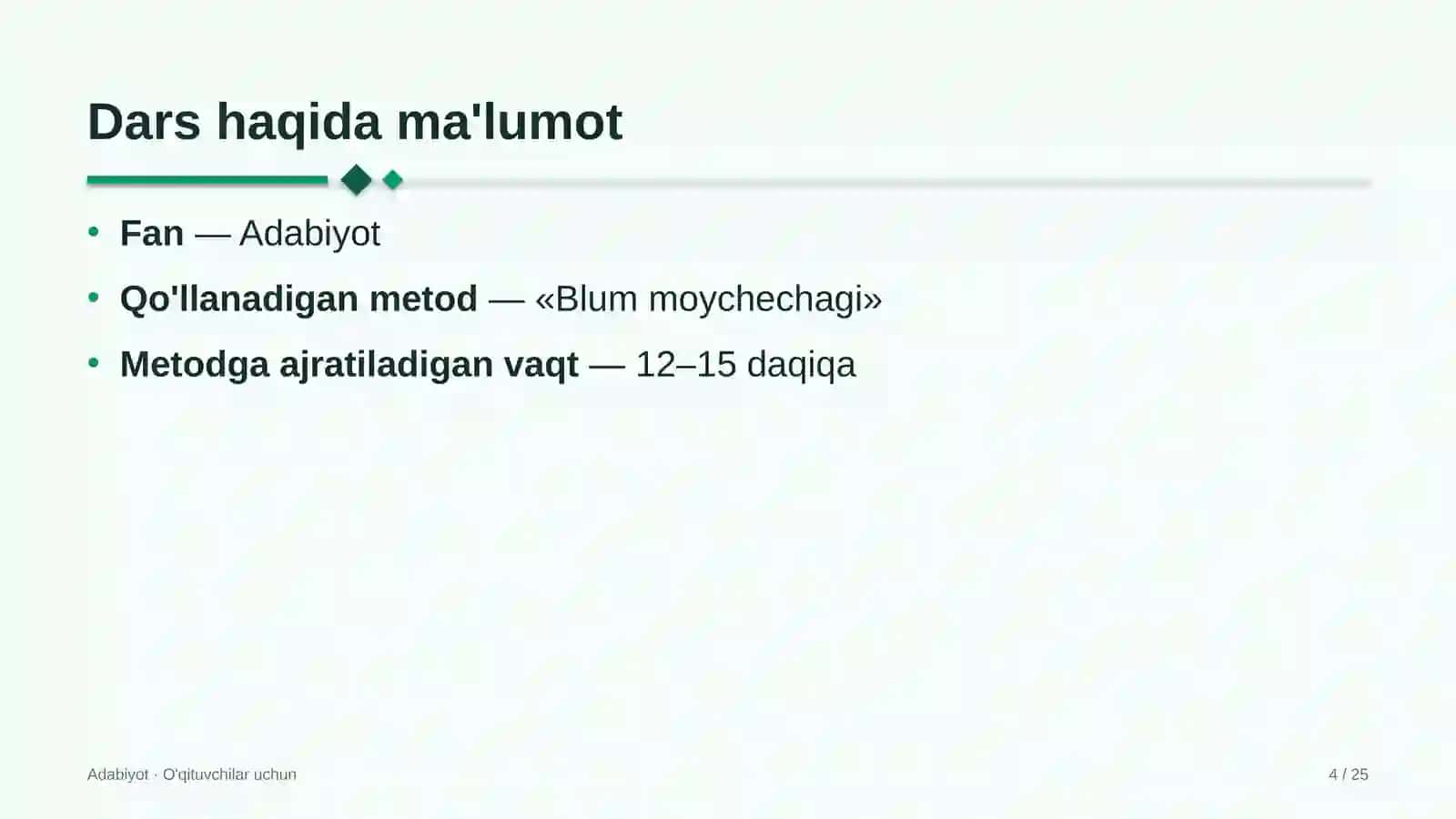 adabiyot darslarida blum moychechagi metodidan foydalanish 1292 4