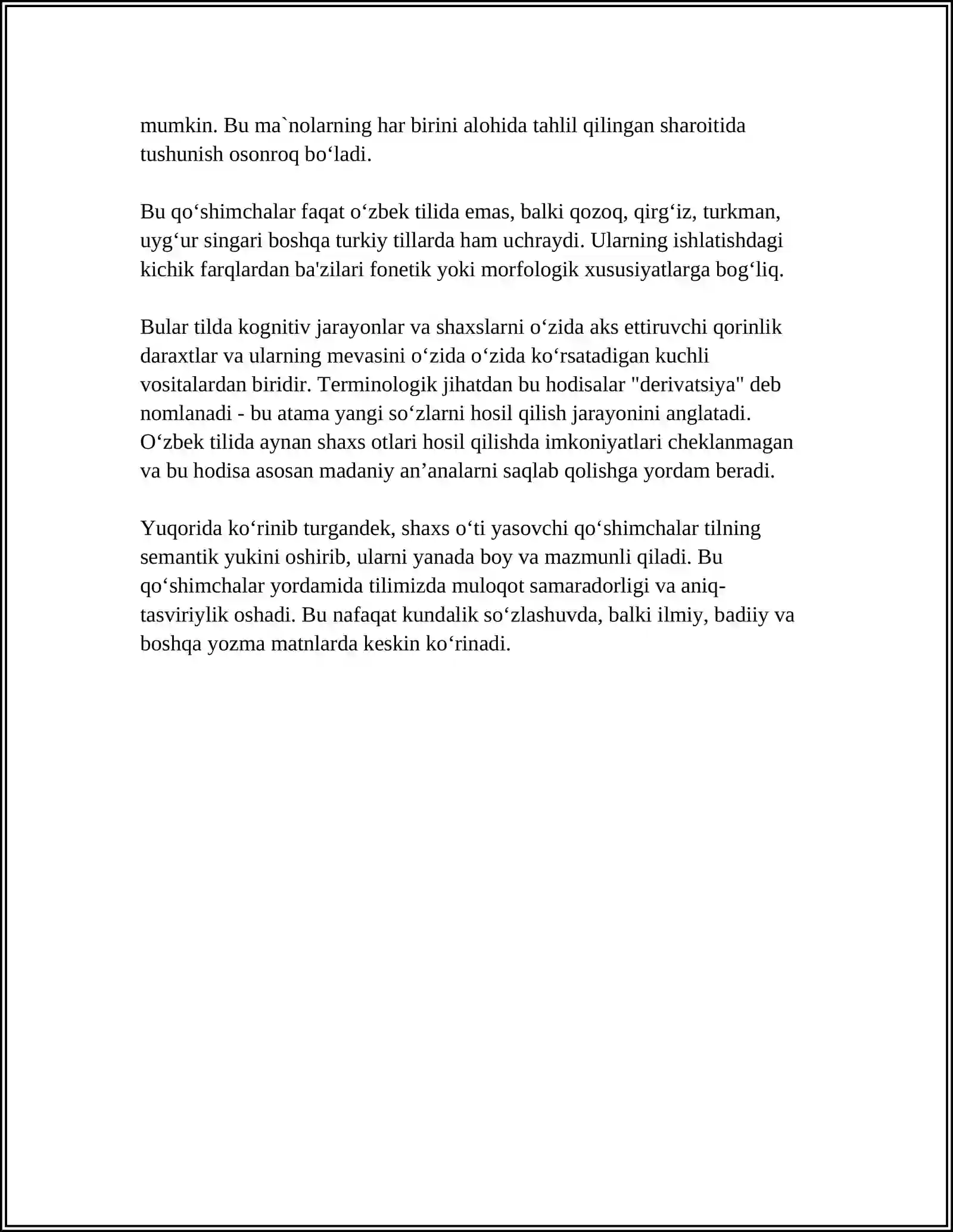 Oʻzbek Tili va Ingliz Tillida Shaxs Oti Yasovchi Qo'shimchalar Tasnifi va Qiyosi 4