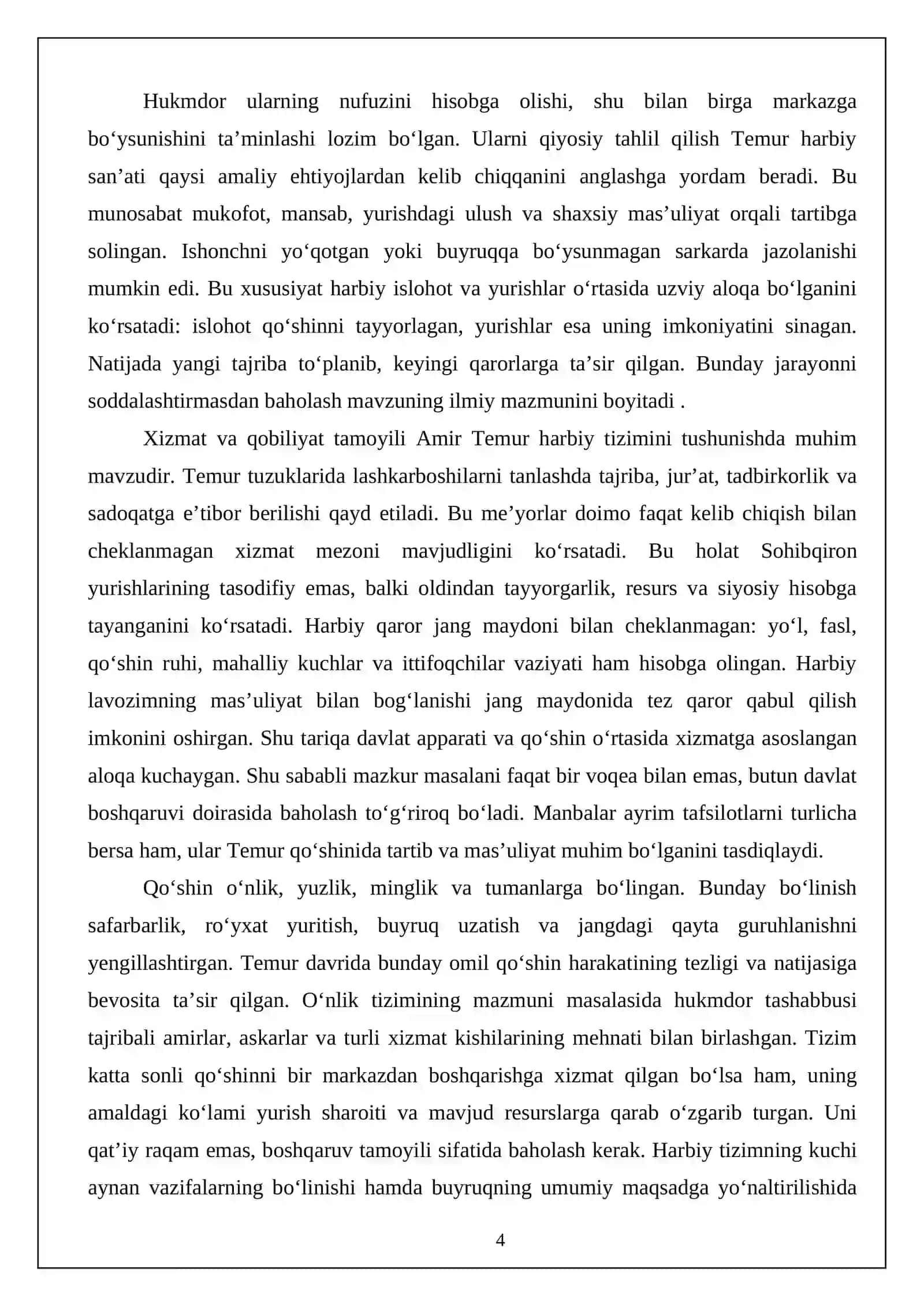 Sohibqironning harbiy islohotlari va yurishlari 4