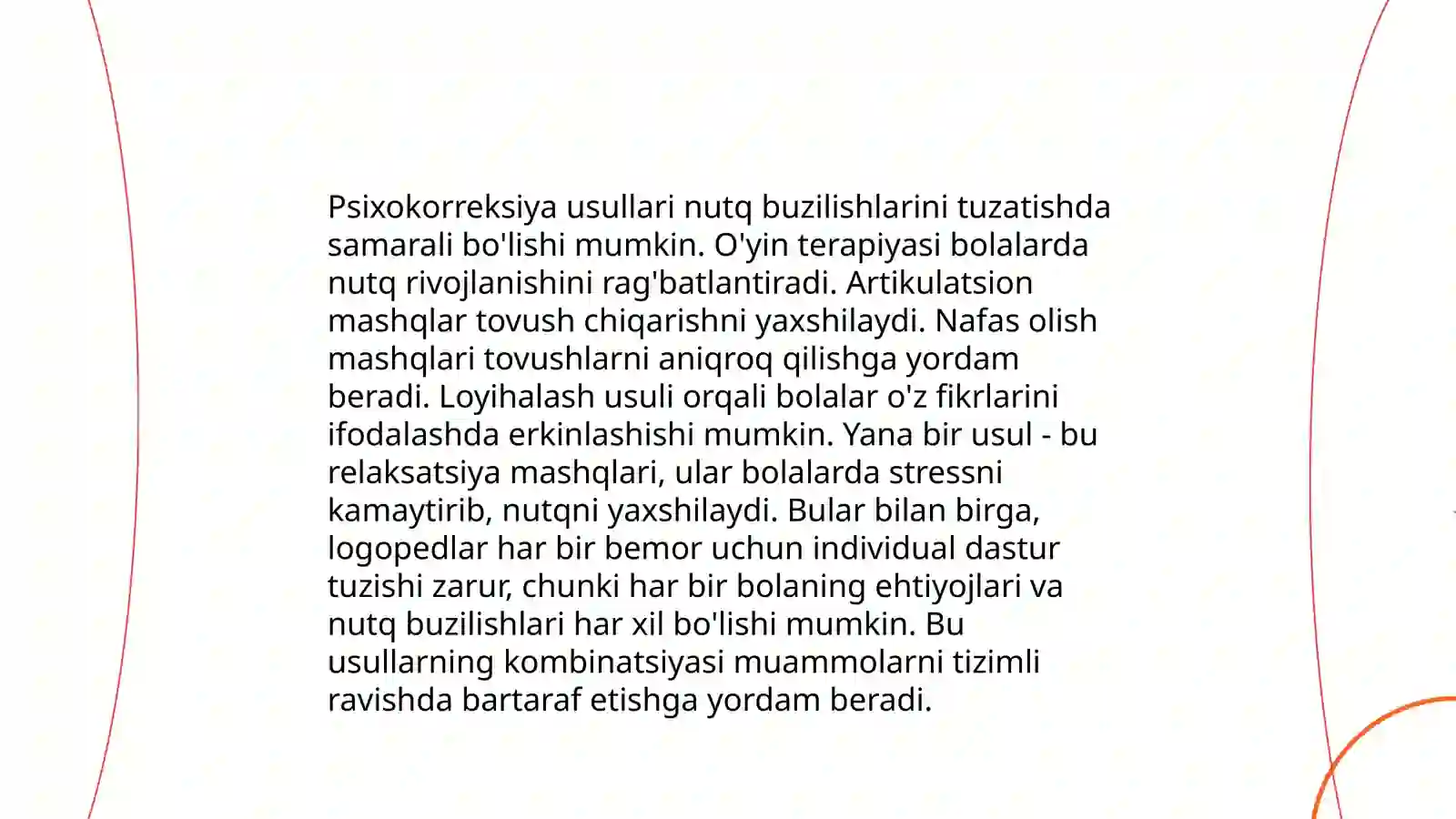 Nutqida buzilishi bor bo'lgan bolalar bilan psixokorreksiya va profilaktika ishlarini olib borish 4