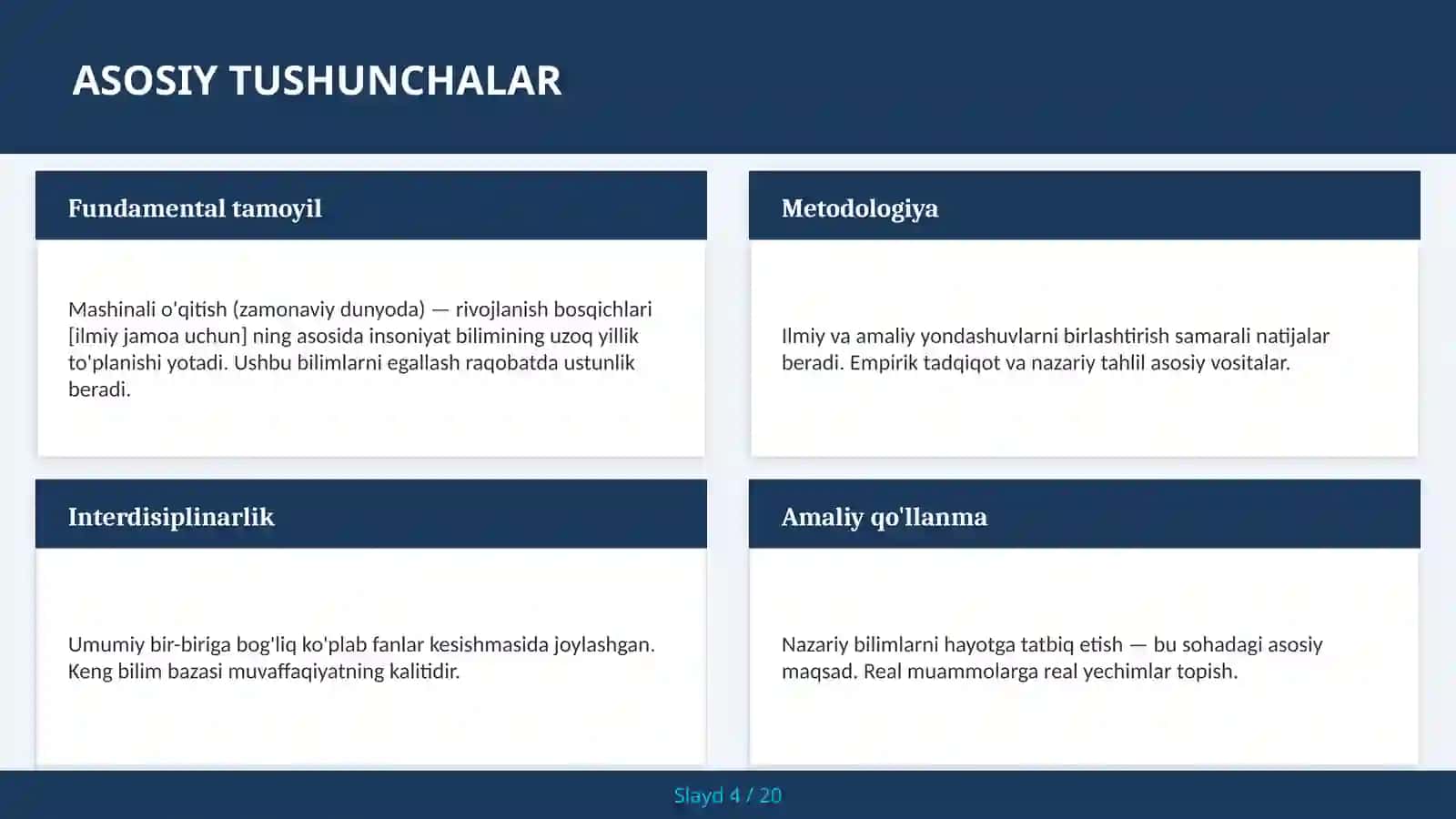 Mashinali o'qitish (zamonaviy dunyoda) — rivojlanish bosqichlari [ilmiy jamoa uchun] 4