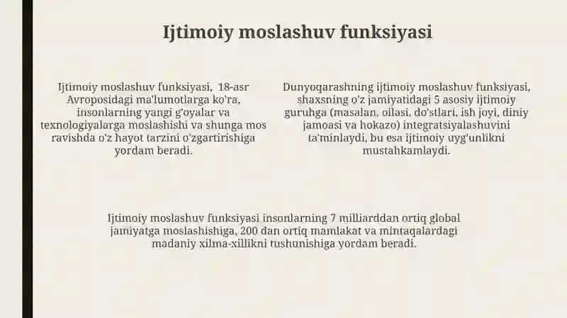 Dunyoqarashning mohiyati,tuzilishi va asosiy funksiyalari 4