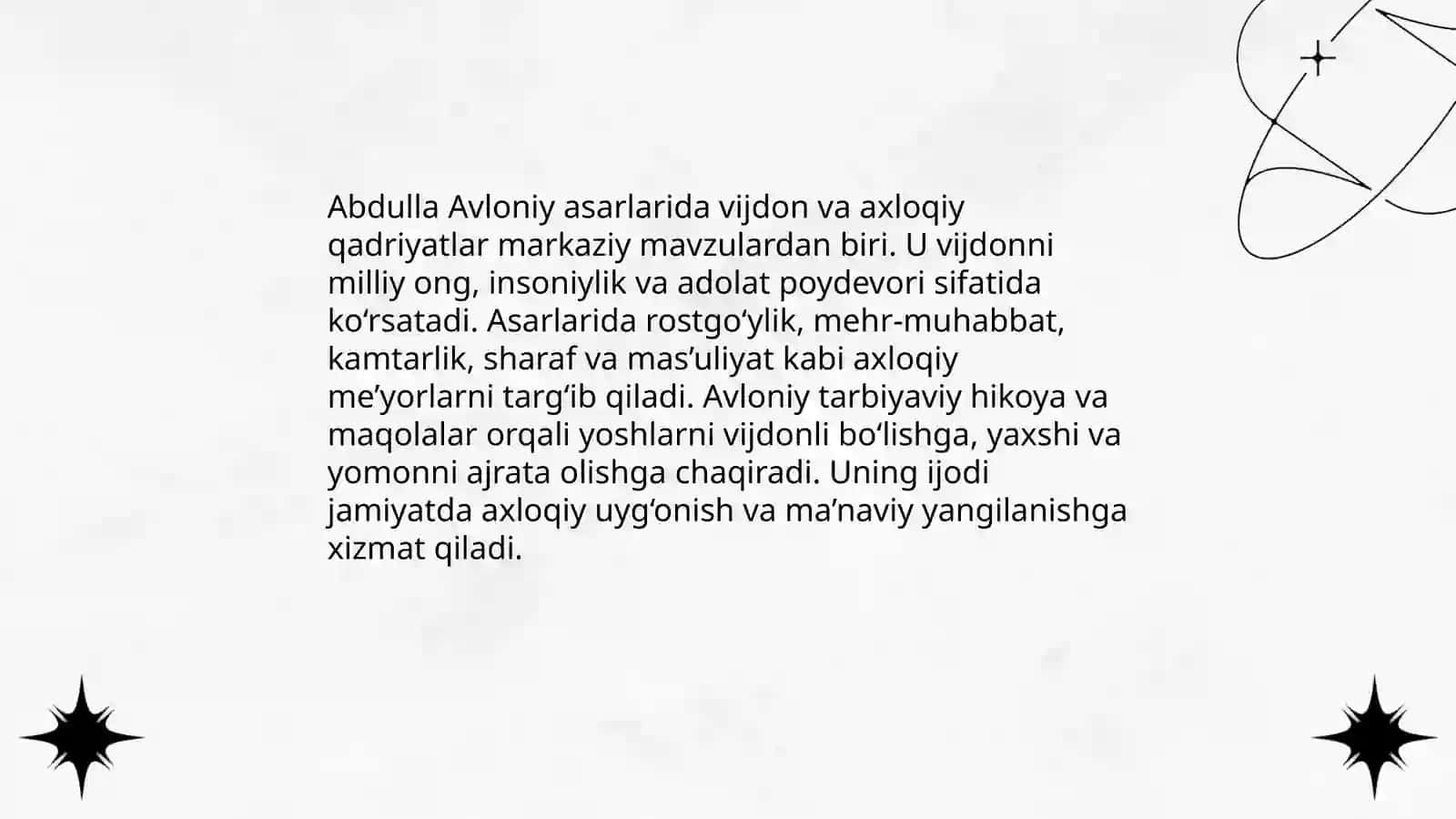 Abdulla Avloniy asarlarida vijdon tarbiyasi masalalari 4