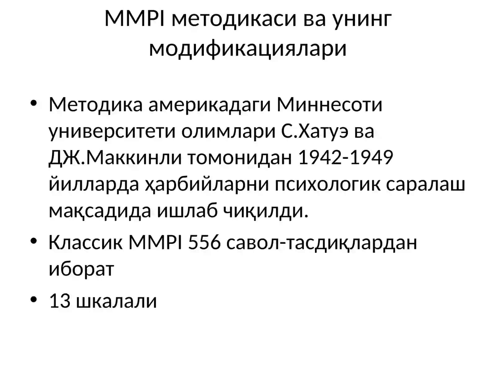 ШАХСНИНГ ПСИХОДИАГНОСТИК БАҲОЛАШ ВА ПСИХОЛОГИК ТЕСТЛАШТИРИШ СОҲАЛАРИ (2) 4