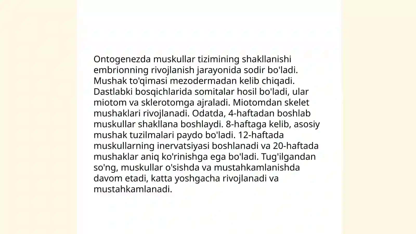 Muskul sistemasi filo-va ontogenezi, taraqqiyotiga tashqi omillarning ta'siri 4