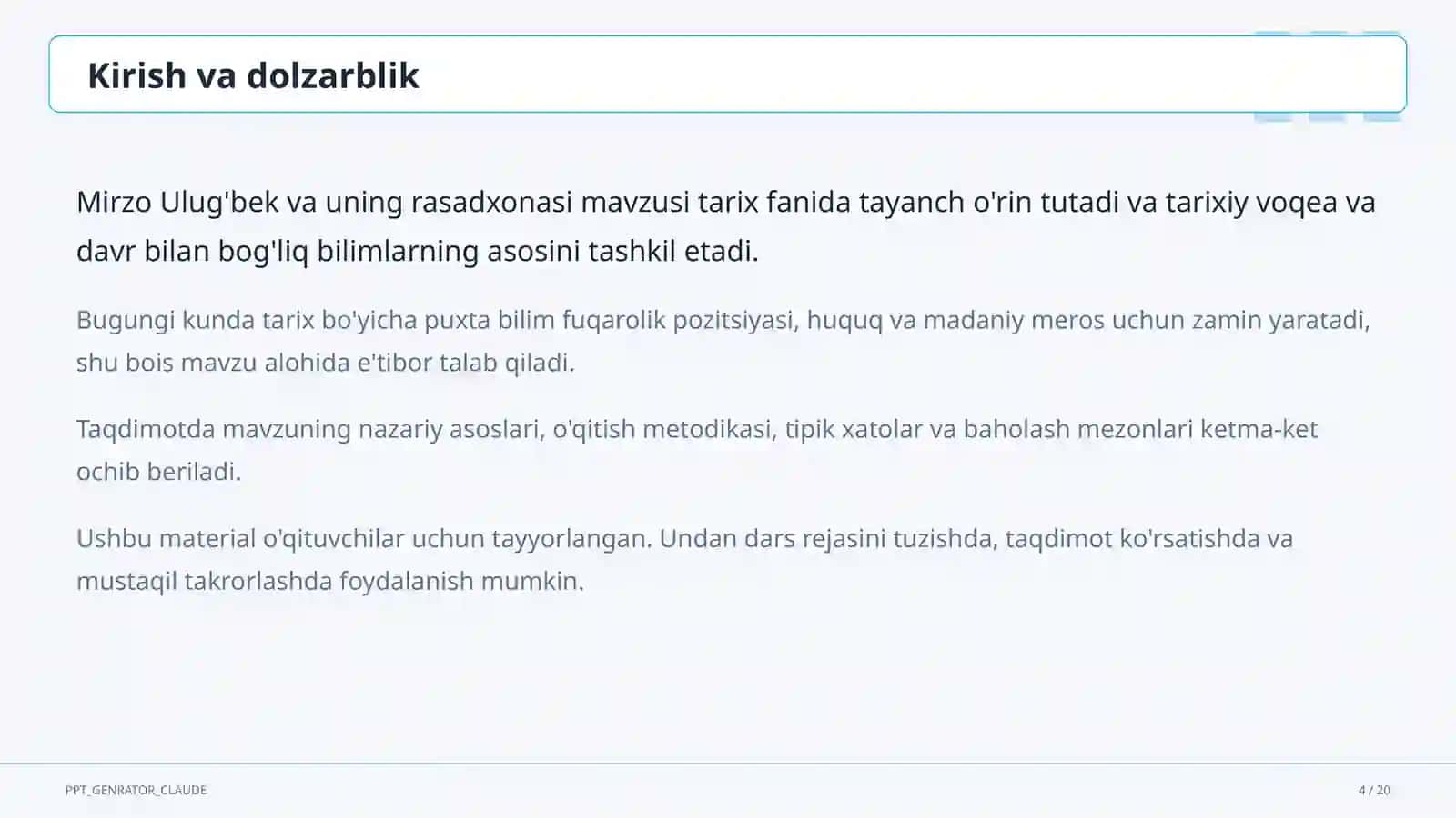 Mirzo Ulug'bek va uning rasadxonasi (5-sinf) 2