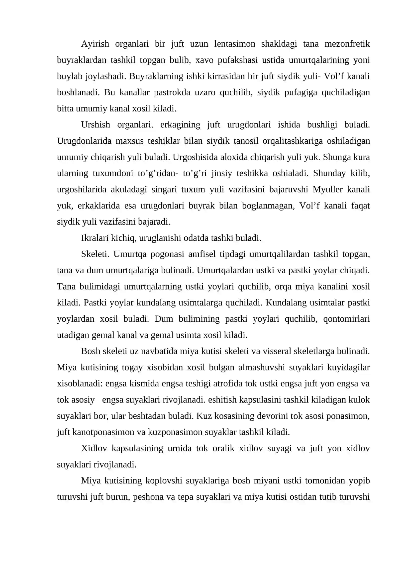 Suyakli baliqlar sinfi 4