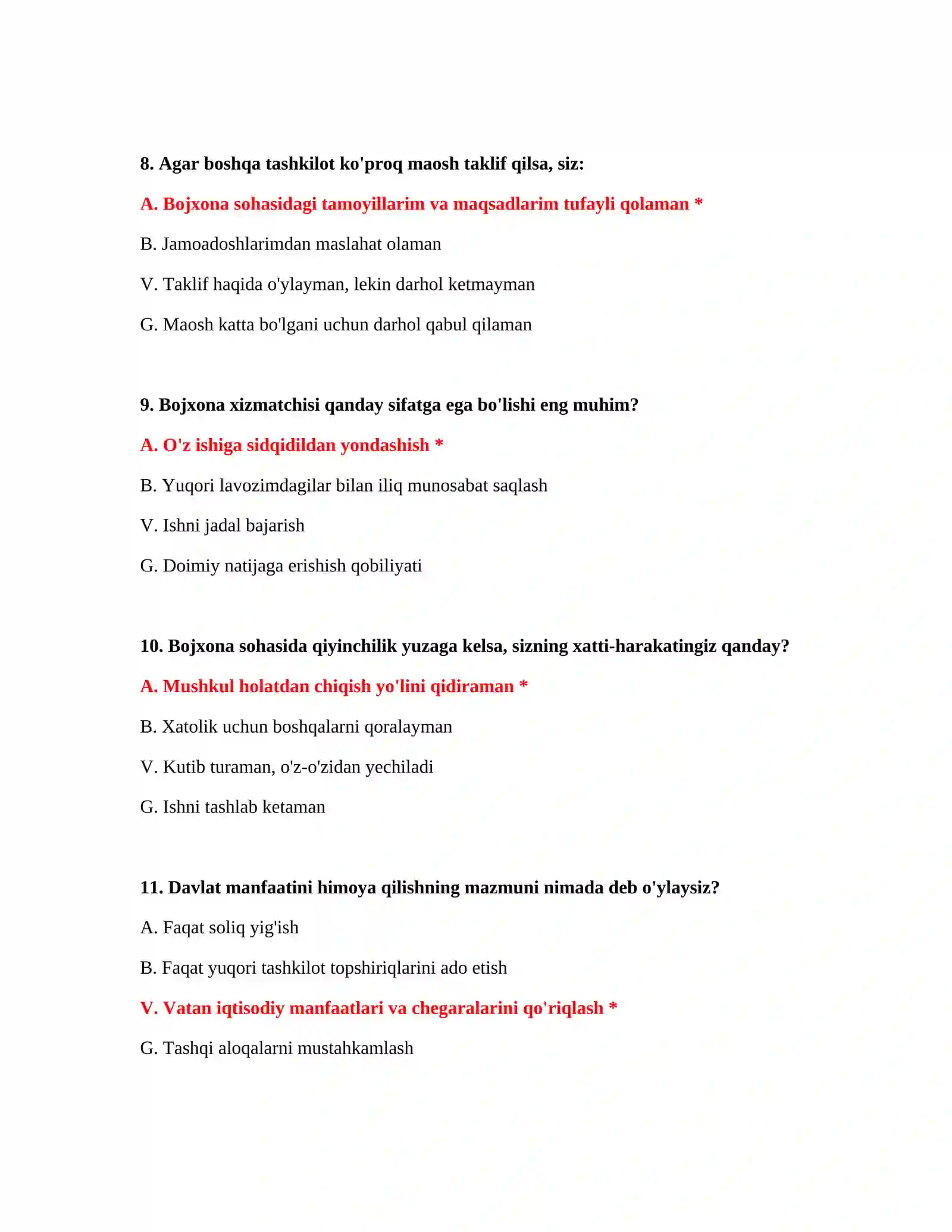 Bojxona psixologik testlar bazasi 4