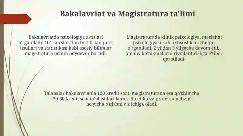 Psixologlarni tayyorlash bosqichlari 4