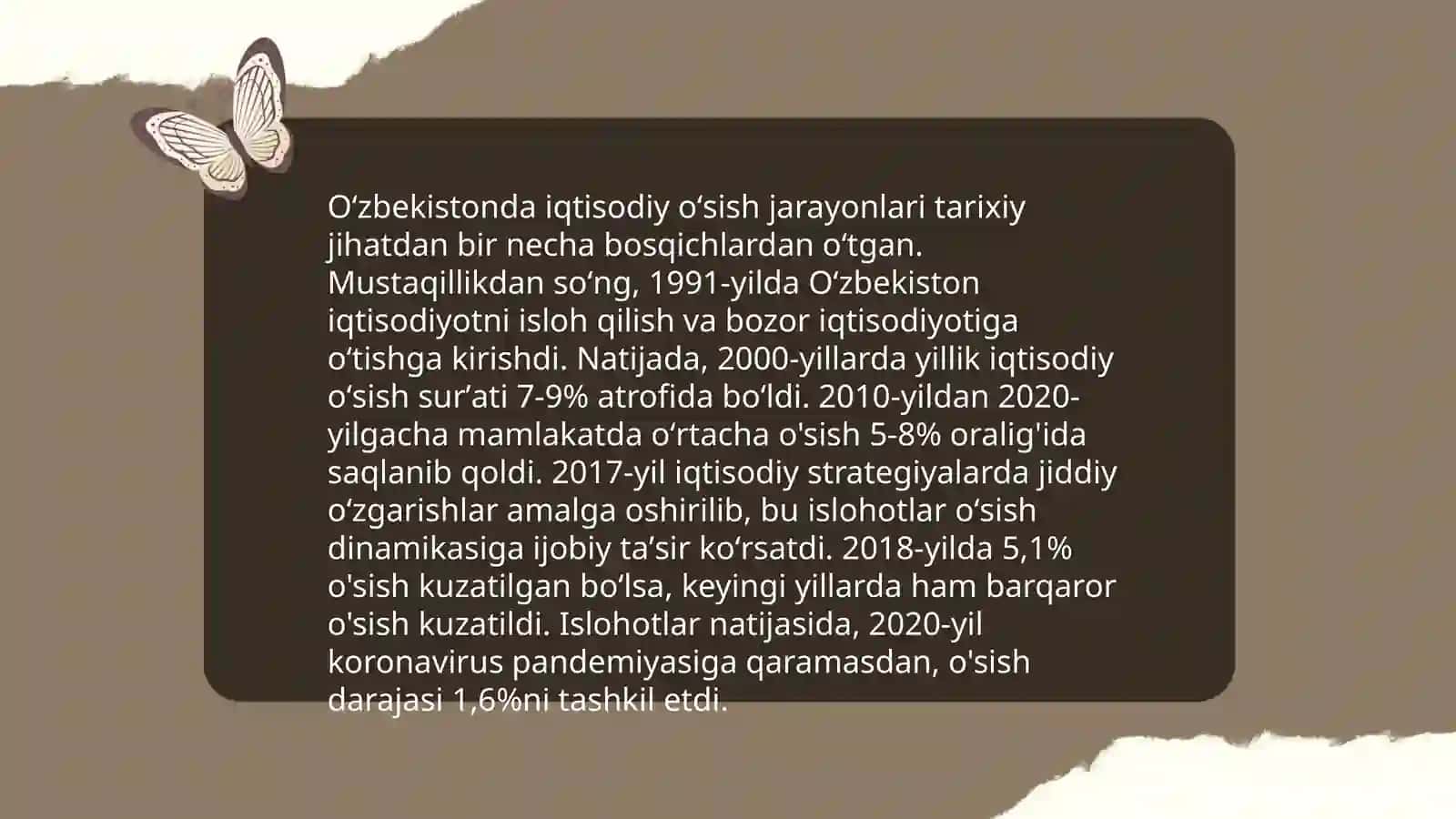 Iqtisodiy oʻsish va Oʻzbekistonda ularning tahlili 4