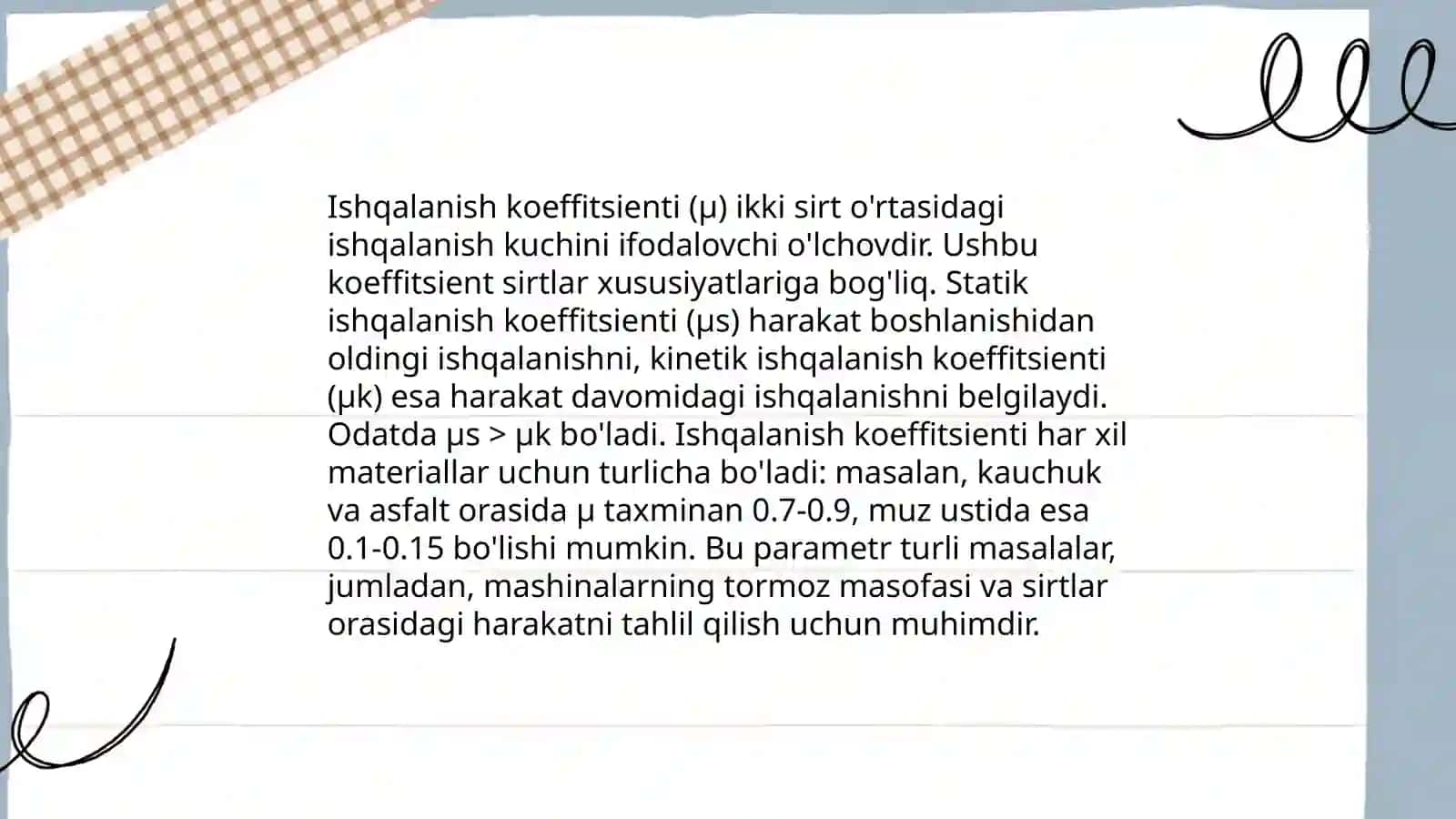 Ishqalanish kuchlari va inersiya kuchlari 4