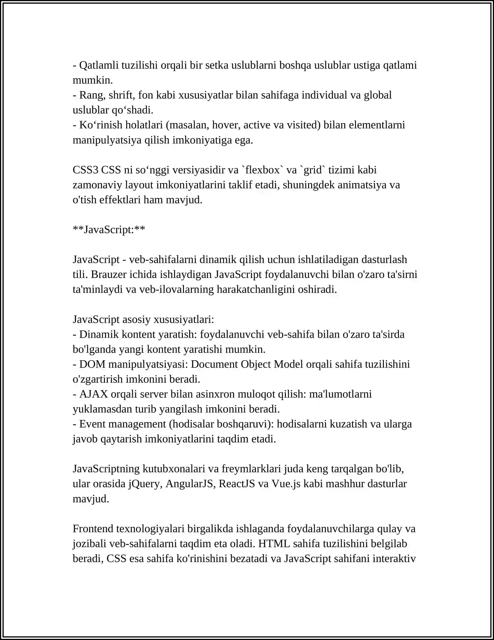 Frontend texnologiyalari (HTML, CSS, JavaScript) 4