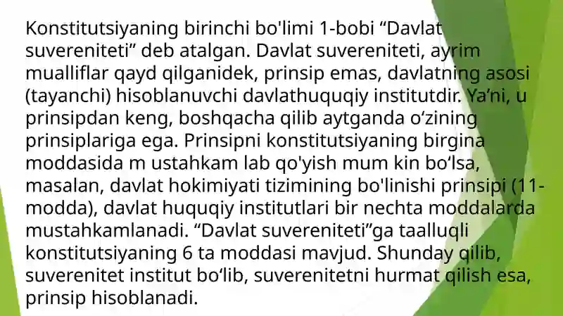 O’zbekiston suveren , demokratik huquqiy ijtimoiy va dunyoviy davlat 4