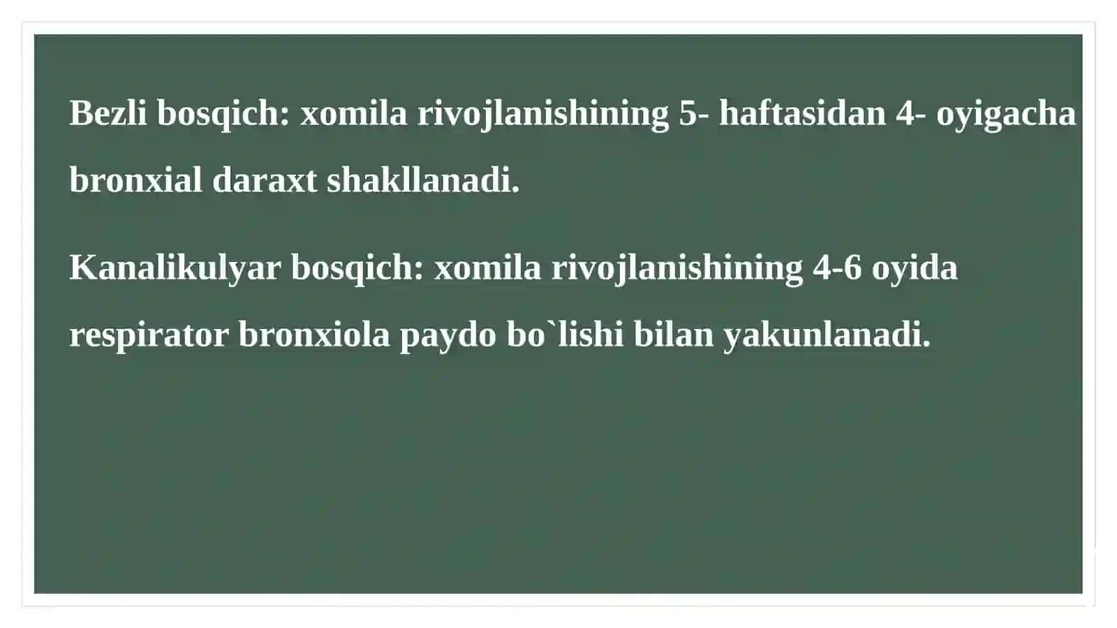 oʻpkaning rivojlanishdagi nuqsonlari. Nafas shovqinlari 4
