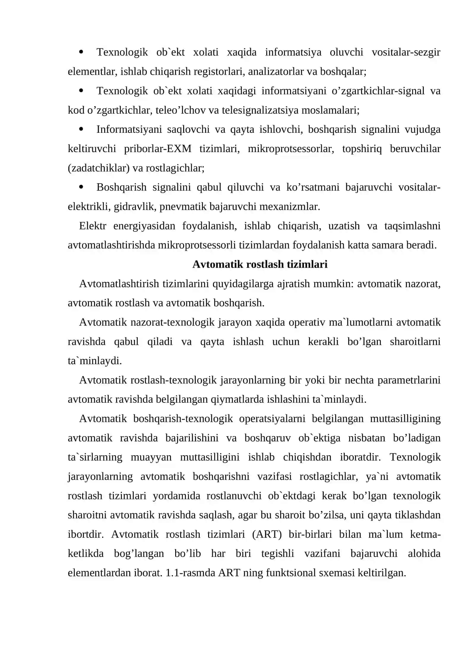 Avtomatlashtirish to’g’risida umumiy tushunchalar 4