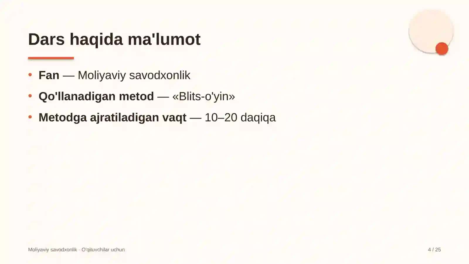 moliyaviy savodxonlik darslarida blits o'yin metodidan foydalanish 1506 4