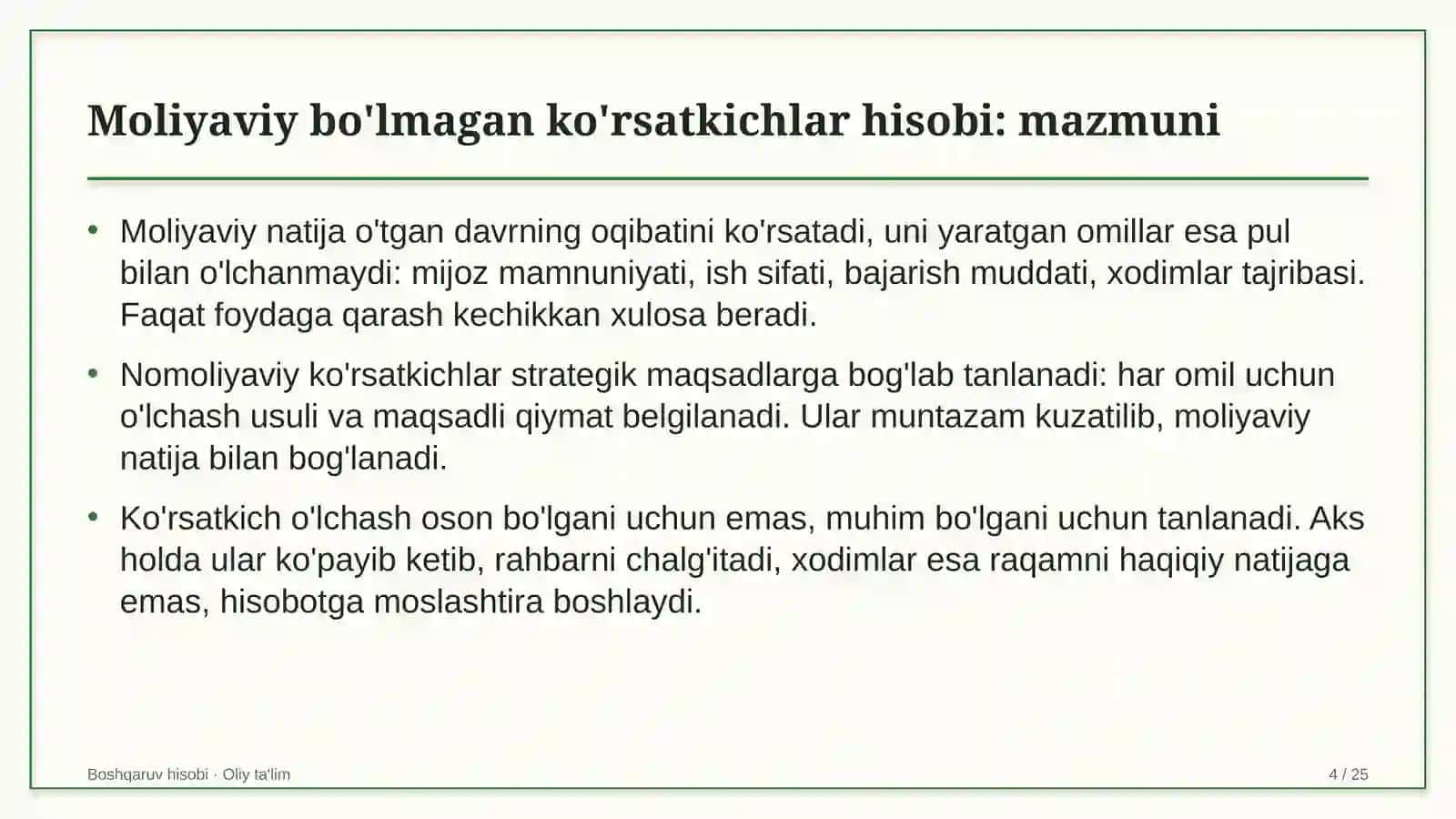 gaz kimyo majmualarida moliyaviy bo'lmagan ko'rsatkichlarni hisobga olish 4564 4