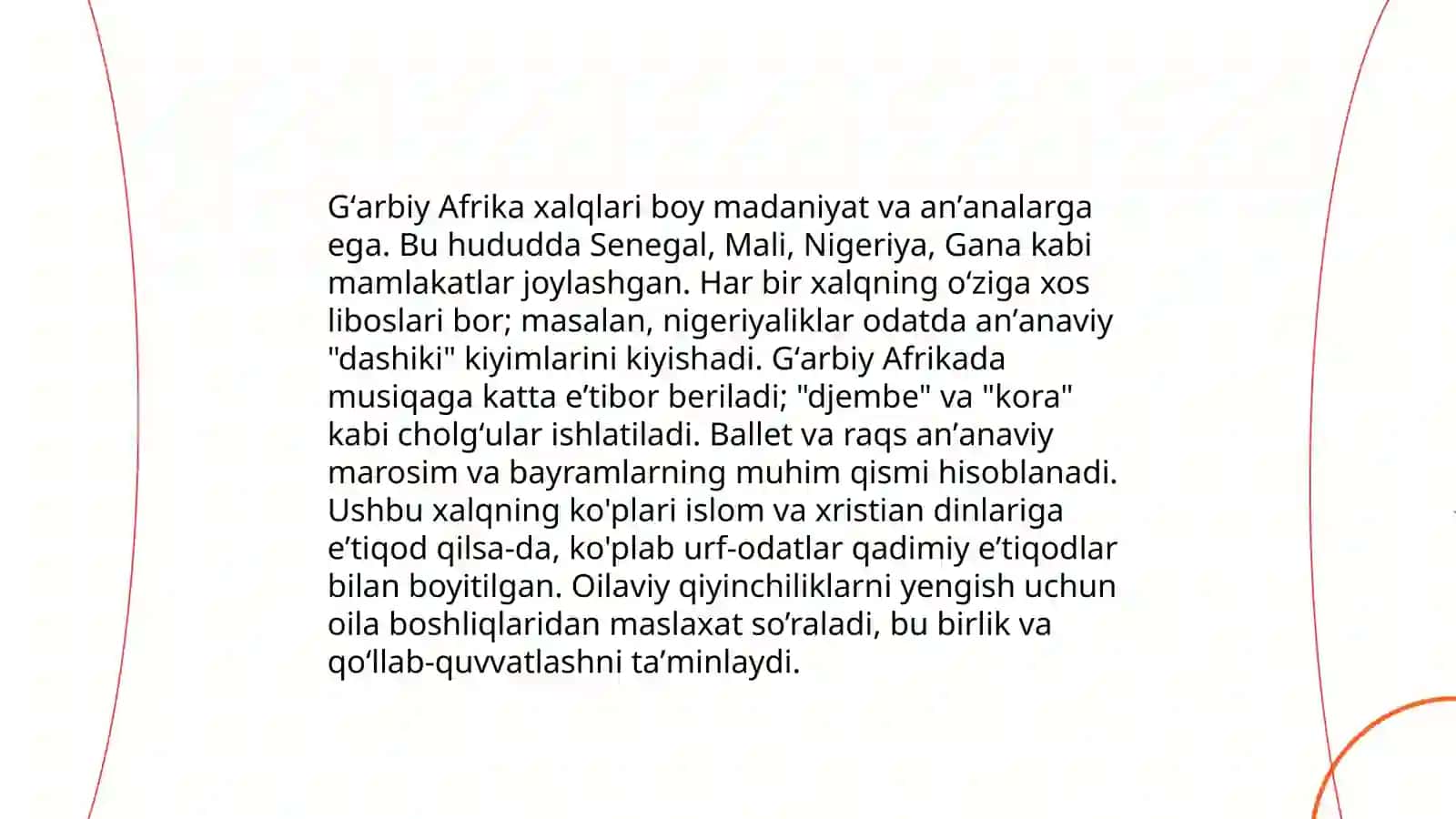 Gʻarbiy Afrika xalqlari etnologiyasi 4