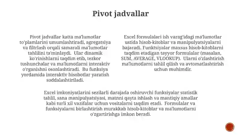 MS Excel dasturida formula va funksiyalar 4