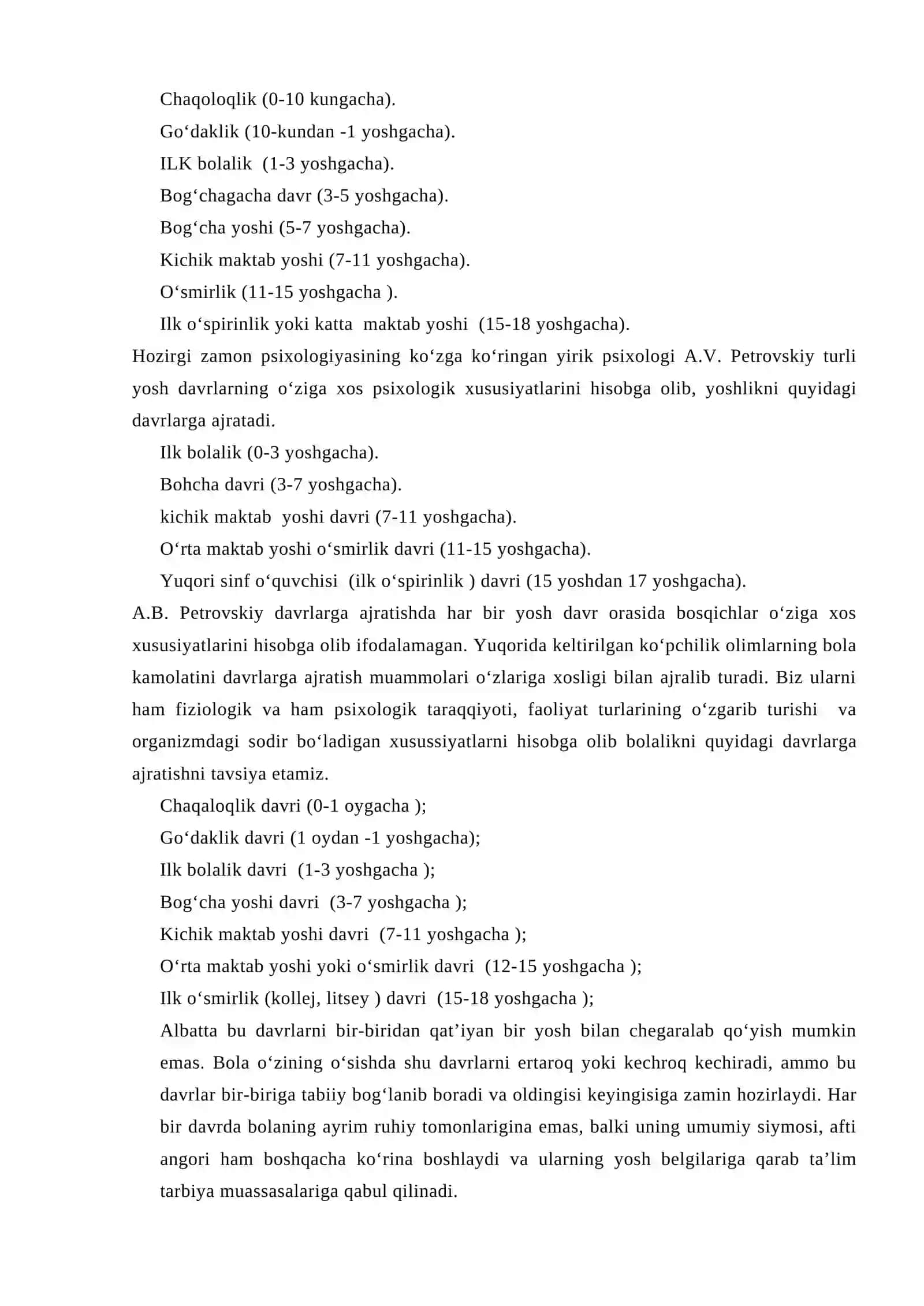 Chaqaloqlik va go‘daklik davrining psixologik xususiyatlarini diagnostika qilish. 4