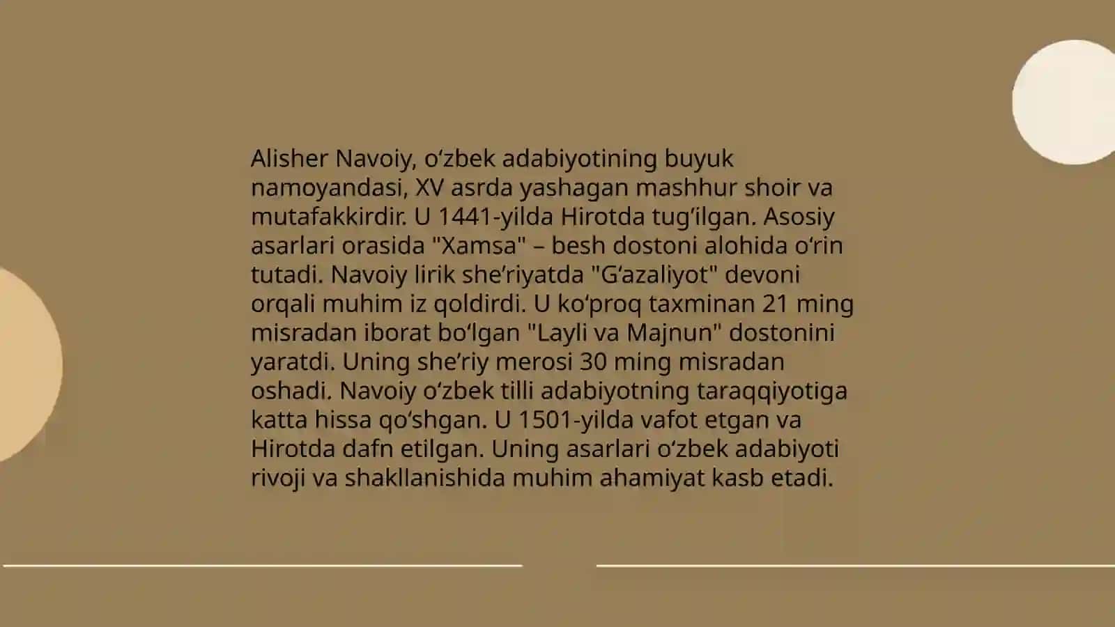 Alisher Navoiy haqida ma’lumot 4
