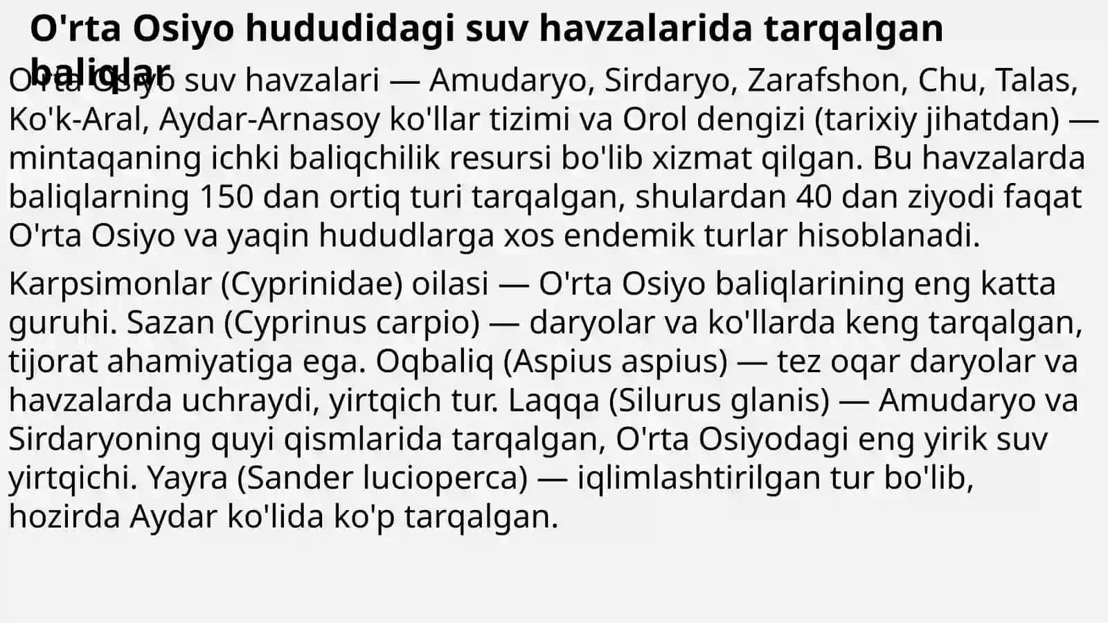 O'RTA OSIYO UMURTQALI HAYVONLARNING BIOLOGIKXILMA-XILLIGI VA ZOOGEOGRAFIYASI 4