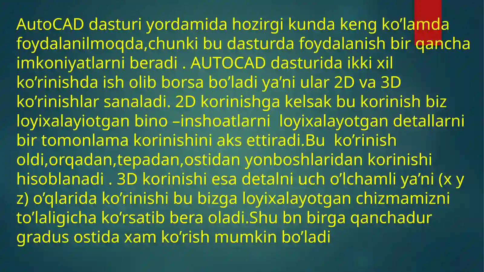 AUTOCAD dasturida loyihalash 4