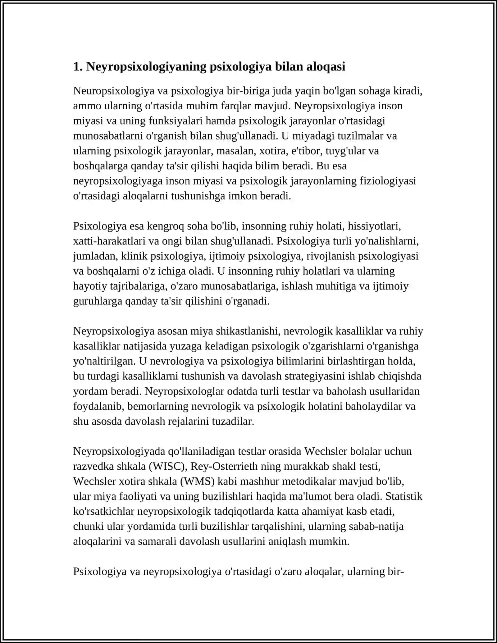 NEYROPSIHALOGIYANING BOSHQA FANLAR BILAN ALOQASI 4