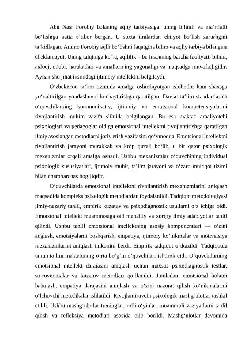 O‘quvchilarda emotsional intellektni rivojlantirishning psixologik mexanizmlari 4