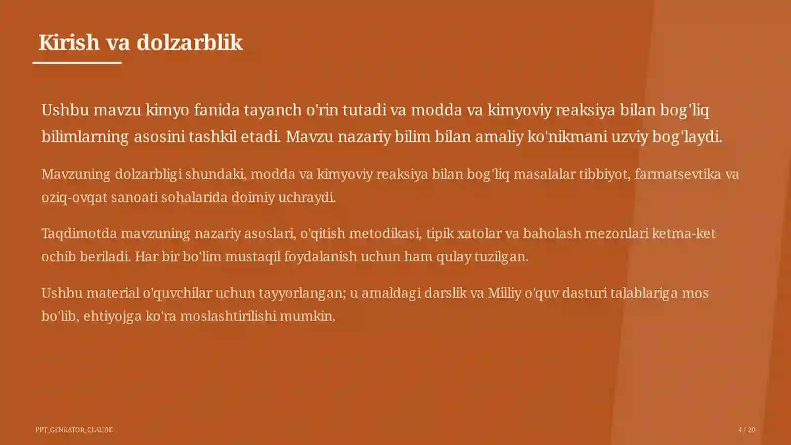 Moddalar va ularning xossalari: sof modda va aralashma (7-sinf) 1