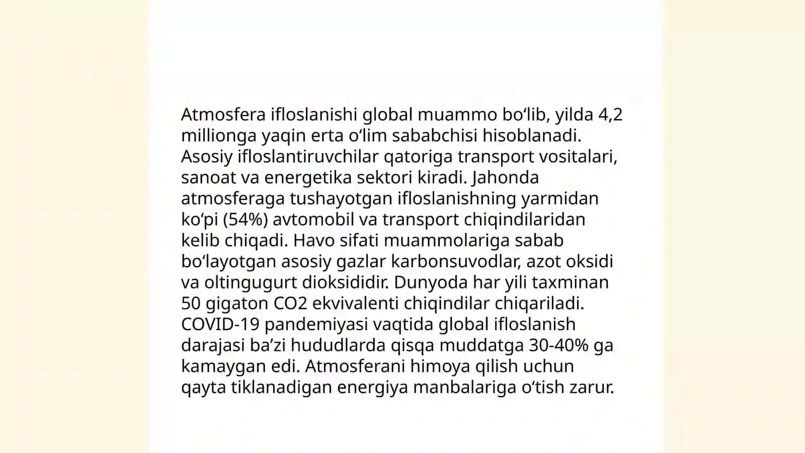 Global isish ekalogik muammo 4